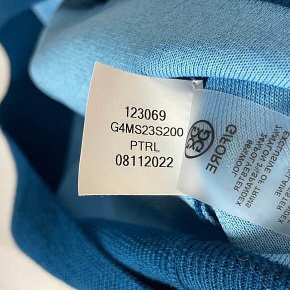 G/Fore Men's V-Neck Merino Wool Quarter Zip Sweater Petrol G4MS23S200 Size M - Picture 7 of 10